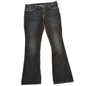 ROCK & REPUBLIC Kasandra Dark Wash Flap Pocket Jeans With Bling